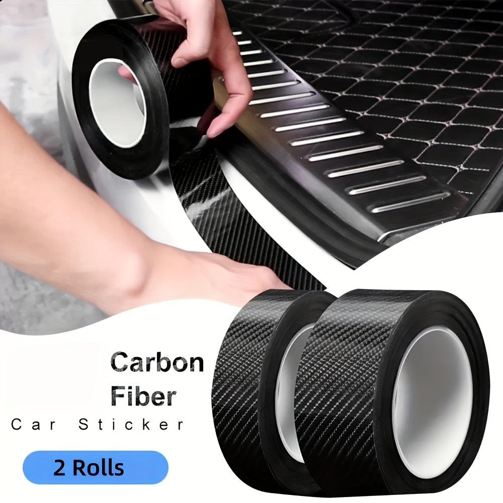 TEMU 2 Rolls 5cm X -1.96in X 118in 3d Carbon Fiber Vinyl Car Wrap Film - Scratch-resistant Protective Decal For Cars & Motorcycles, Durable