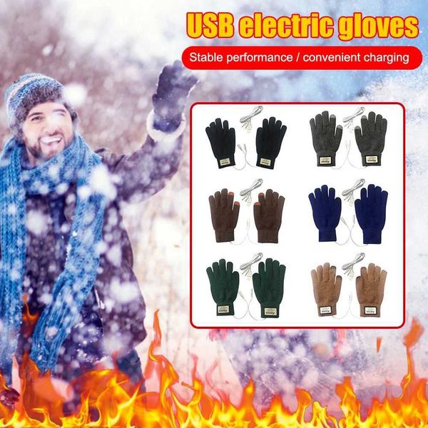 Ski Gloves Motorcycle Gloves Winter Warm Heated Gloves USB Rechargeable Electric Heated Hand Warmer Touch Screen Outdoor Riding Ski Gloves z