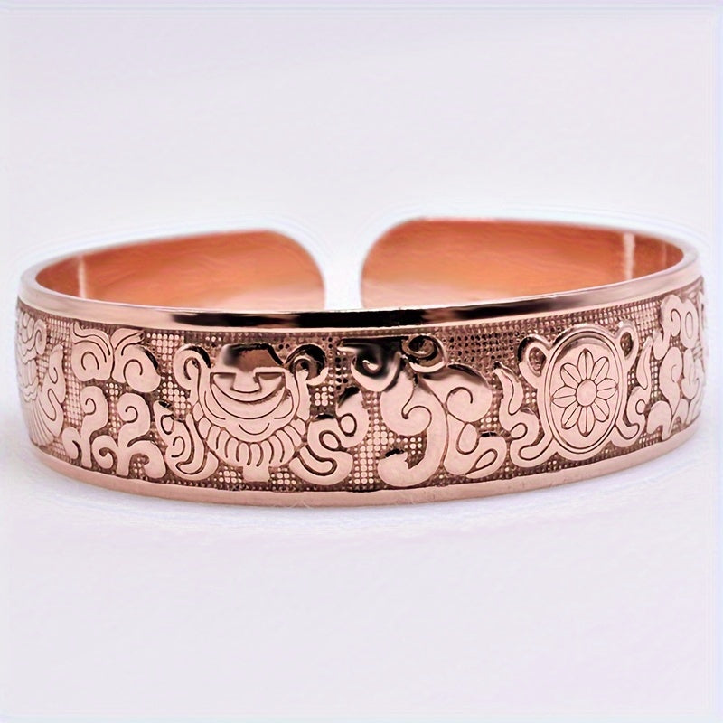 TEMU - Copper Bangle - Cuff Bracelet For Casual Attire & Party Gifts, Perfect Christmas Present For Mom
