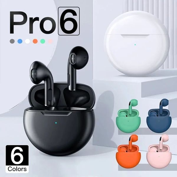 Pro 6 TWS Wireless Headphones with Mic Fone Bluetooth Earphones Sport Earbuds Pro6 J6 Headset for Apple iPhone Xiaomi Huawei
