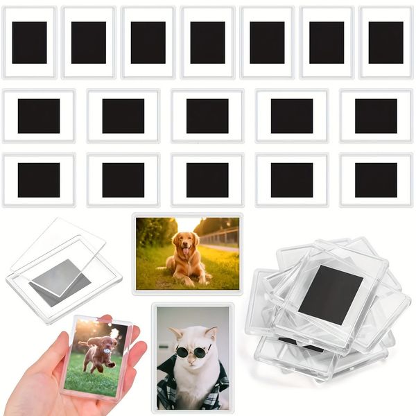 122040Pcs Blank Po Frame Insert Fridge Magnets Mini Magnetic Refrigerator Picture Frames 2x303 In 241114