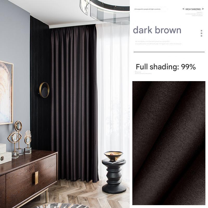 YL-36755 bedroom full blackout curtain new living room thick sunscreen bay window cloth rental house light luxury