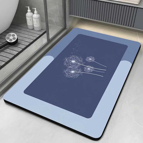 Diatomaceous Earth Bath Mat Bathroom Rug Absorbent Non-slip Floor Foot Mats Quick Dry Shower Carpet Toilet Pad Doormat WashableC241227