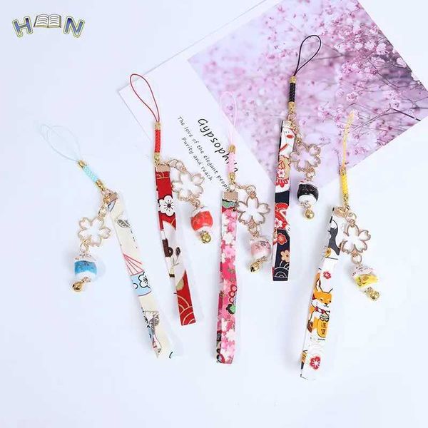 Cell Phone Straps Charms 1pcs Phone Strap Lanyards Daisy Flower Cat Bell Mobile Phone Hang Rope Charm Decor J241107