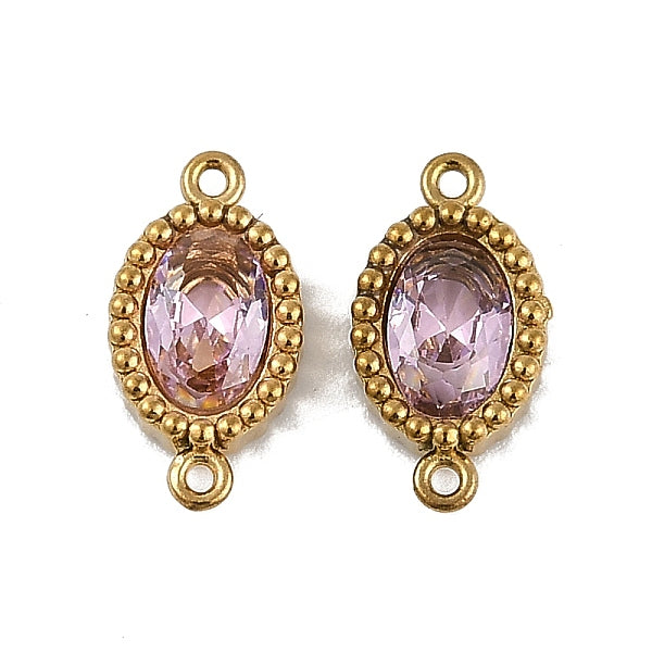 Connecteurs à maillons ovales en acier inoxydable 304 avec placage ionique (IP) et zircone cubique