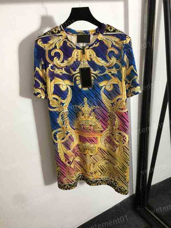 Dress For Womens Fashion Co-branded Letter Logo Dresses Retro Floral Print Cotton Short Sleeve Brand Dress Womens Designer Clothing