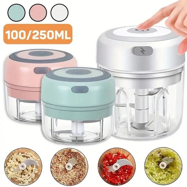 Electric Kitchen Food Chopper Mini Garlic Masher Crusher Machine USB Portable Meat Grinder Vegetable Chopper for Kitchen Gadgets 250106