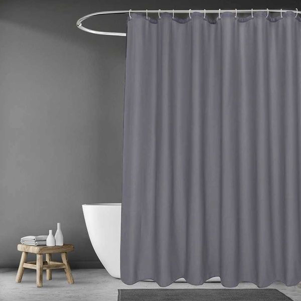 Water Repellent Fabric Shower Curtain 72x 72Dark GreyT250121