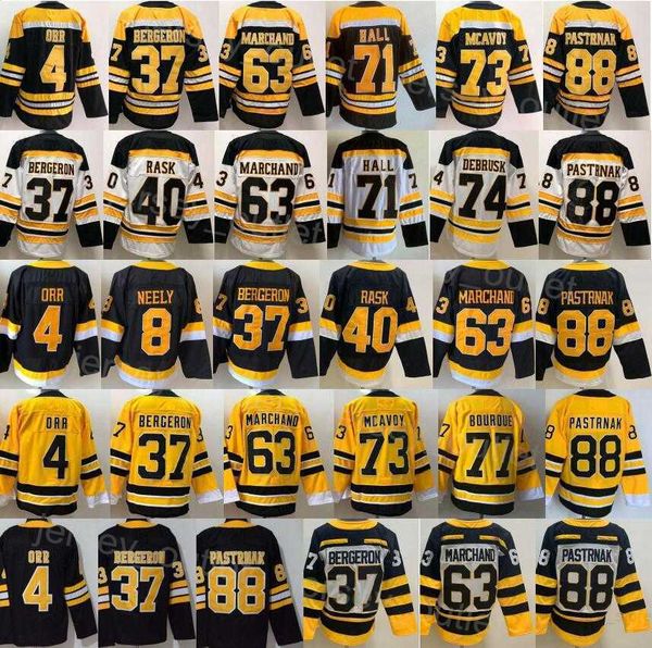 Reverse Retro Hockey 37 Patrice Bergeron Jersey 63 Brad Marchand 88 David Pastrnak 73 Charlie McAvoy 40 Tuukka Rask 74 Jake DeBrusk 71 shirt