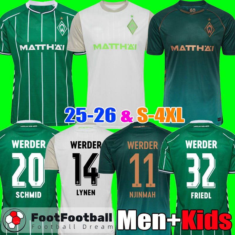 25 26 Werder Bremen Soccer Jerseys 2025 2026 Football Shirts STAGE NJINMAH NJINMAH MBANGULA SCHMID FRIEDL Men Uniforms Kids Kits camiseta de futbol