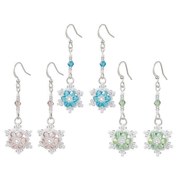 Boucles d'oreilles pendantes en perles de verre