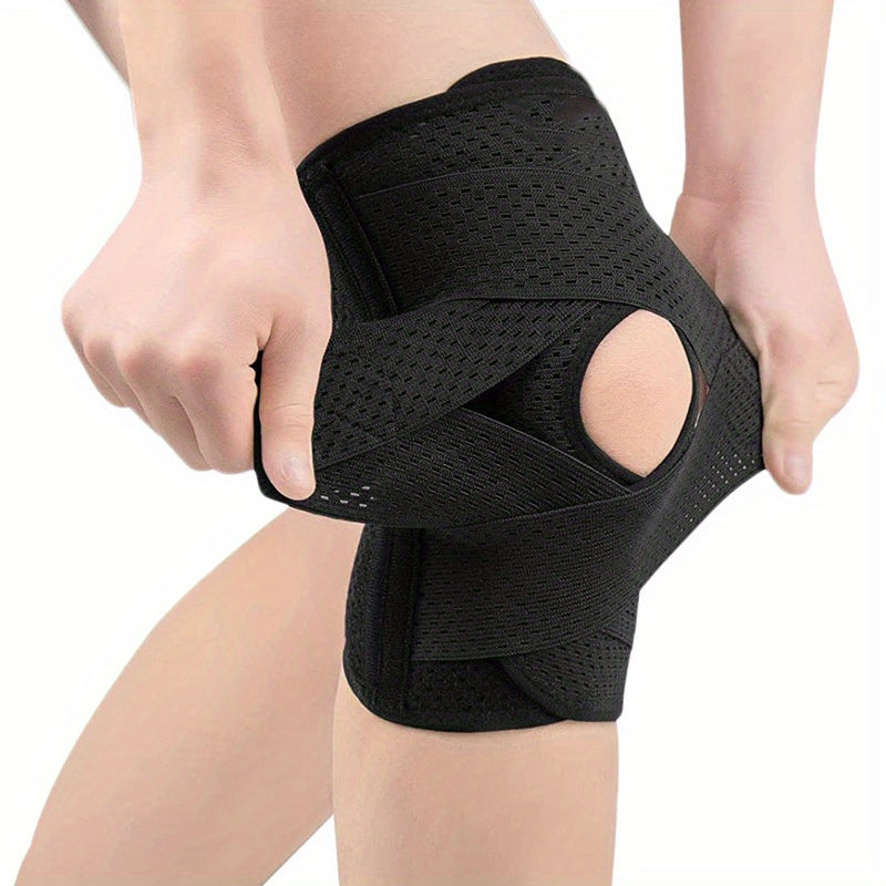 TEMU Rooruns 1pc Knee Pads: Breathable, Adjustable, With Side , Suitable For Sports Exercise, Tennis, Volleyball, Outdoor Cycling, Protective Gear,