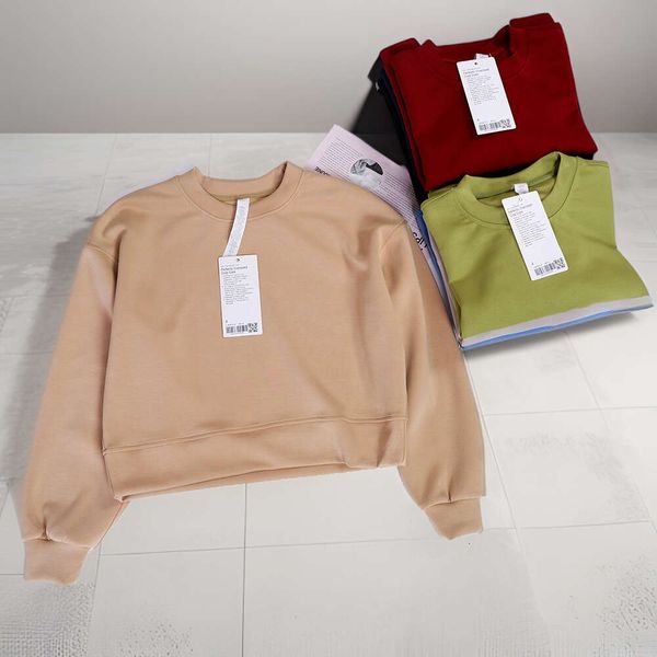 Lu Align Lemon Women Yoga Outfit Perfectly Oversized Crew Sweat shirts Sweater lululies lemenly Loose Long Sleeve Fiess Workout Neck Blouse
