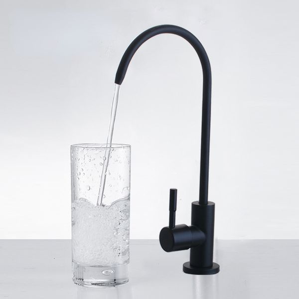 Kitchen Faucets SUS304 Black 14&quot; Direct Drinking Tap Water Purifier Faucet for Sink AntiOsmosis tap 230406