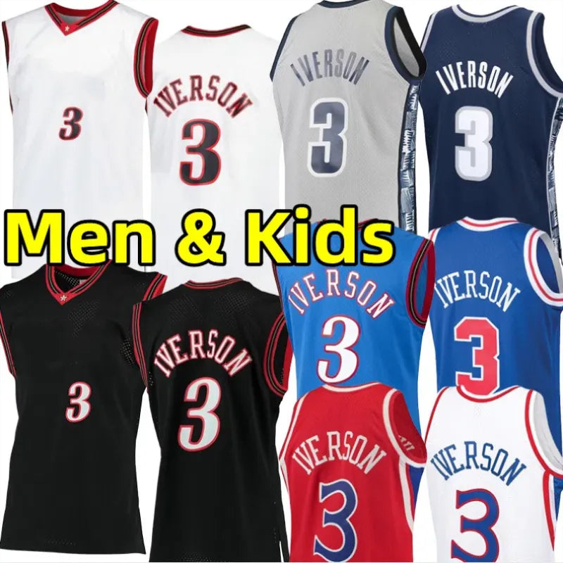 Stitched Allen Iverson Classics Basketball Jerseys Retro Georgetown Hoyas College University vintage Men Youth Kids Jersey adult children