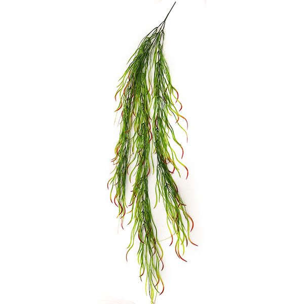 100cm Long Flat Grass Artificial Green Plants Vine Wall Hanging Aspen Grass Wall Ivy DIY Garden Home Christmas Decor Accessories