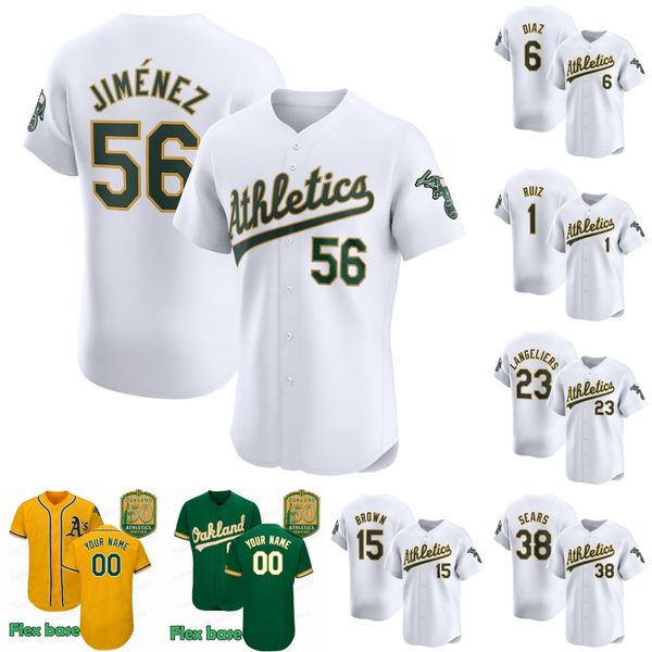 Athletics 2024 Baseball Jersey Ryan Noda Dany Jimenez Diaz Shea Langeliers Seth Brown JP Sears Tyler Soderstrom Paul Blackburn Esteury Ruiz