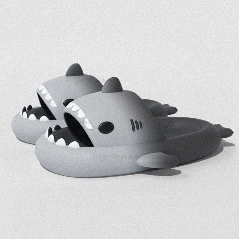 Summer Home Women Shark Slippers Anti-skid EVA Solid Color Couple Parents Outdoor Cool Indoor Household Funny ShoeuQL8#