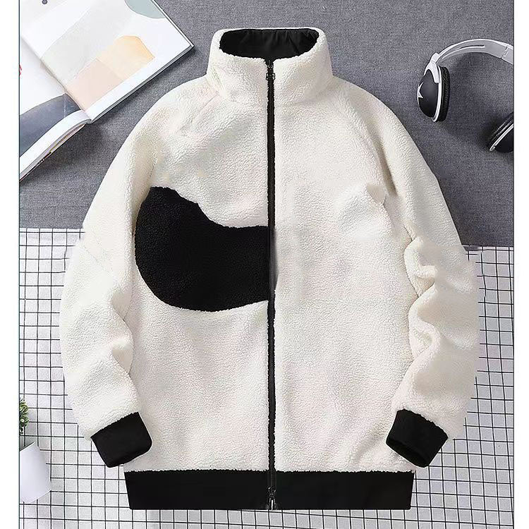 Designer Jacket Man Jackets Womens Jacket Hooded Fleece Retro zipper Thick Warm Down Models Lamb Cashmere Stand Collar Size M-XXL