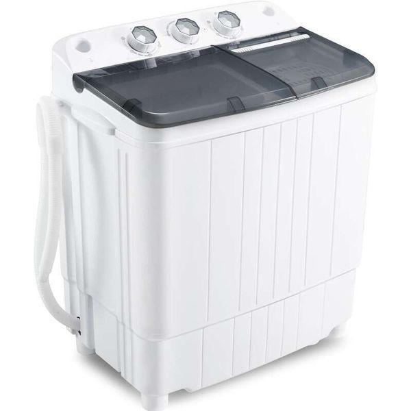 Portable Washing hine 17.6Lbs Capacity Mini Washer and Dryer Combo Compact Twin Tub Laundry Washer(11.6Lbs) & Spinner(6Lbs)