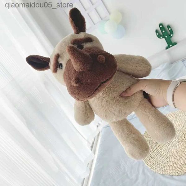 Dolls 38cm Cute Plush Toy Sitting Rhinoceros Soft Childrens Companion Doll Lover Birthday Gift Q240227