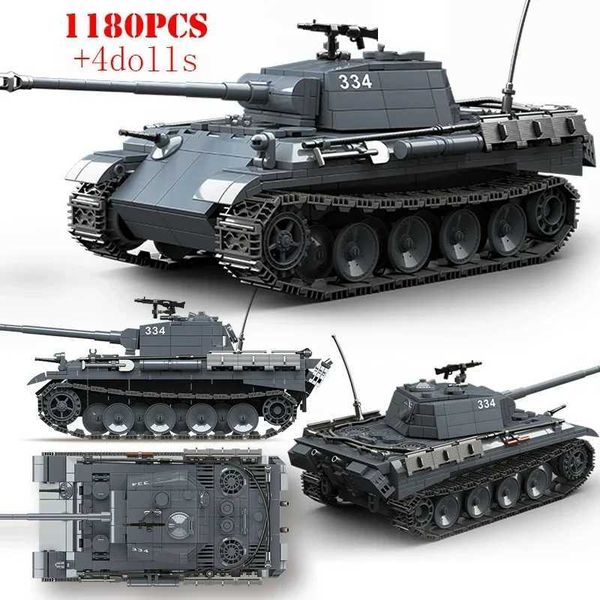 Military World War Russian T-34 KV-1 Heavy Tank Building Blocks Panther Sherman WW2 Tiger Panzer Maus Tanks Bricks Kid Toys GiftC250212