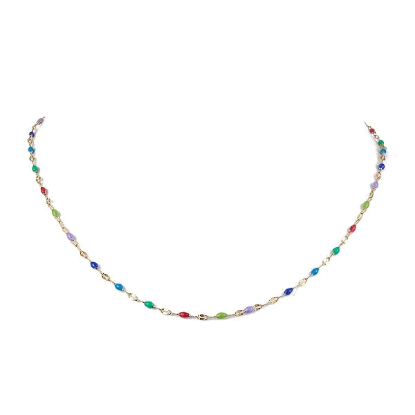 Collares de cadena de eslabones esmaltados de acero inoxidable 304