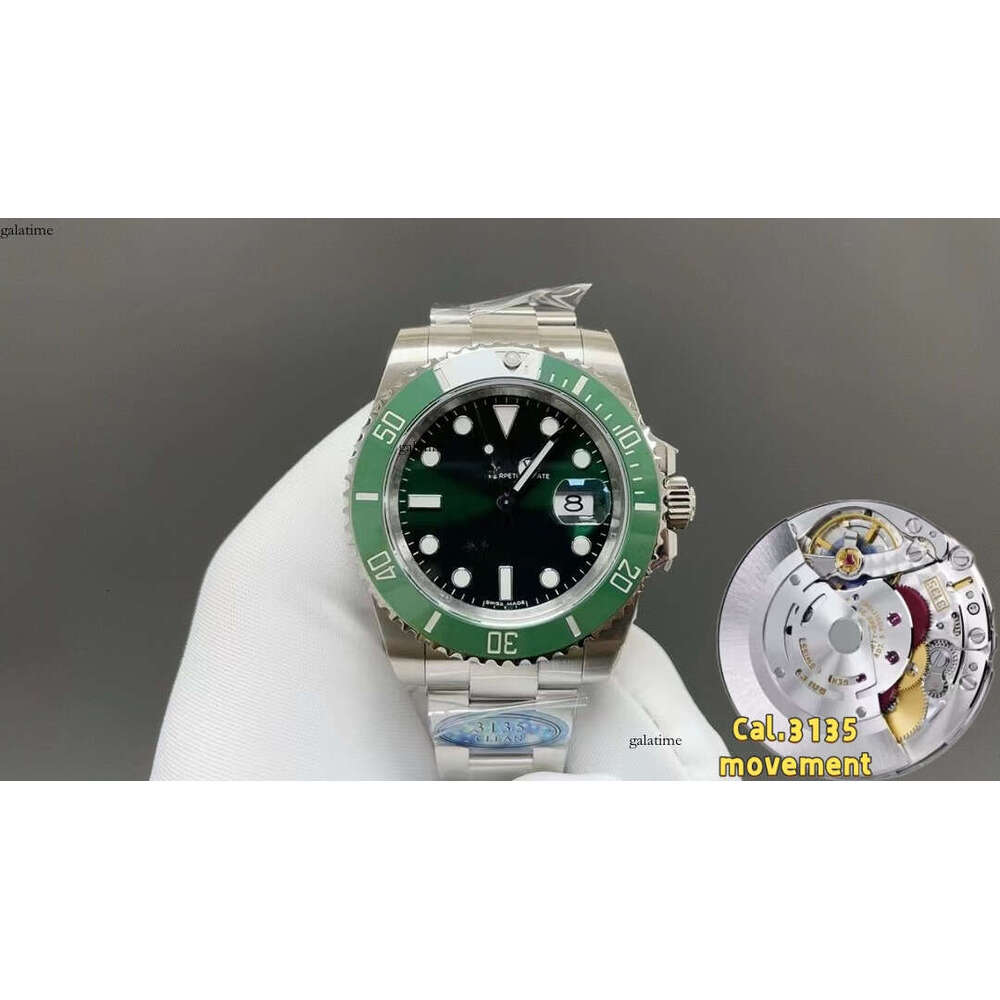 Box Mens Watches Men Designer Supre Quality Clean Factory Automatic Cal.3135 Movement Ceramic Bezel Sapphire Luminous Diving 100M Watch With Box 47