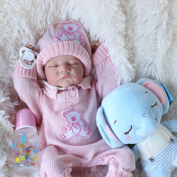 Dolls 17Inch Realistic Reborn Baby Doll Full Silicone Body born Toddler Toy 43CM Lifelike Birthday Gift Toys for Girls 230731
