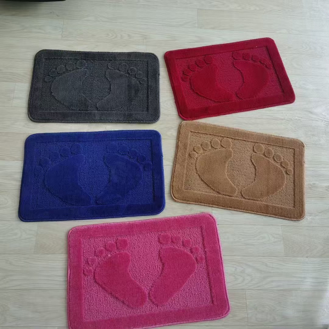 Jacquard Floor Mat Entrance Door Mat Footprint Bathroom Non-slip Porch Stepping Striped Carpet