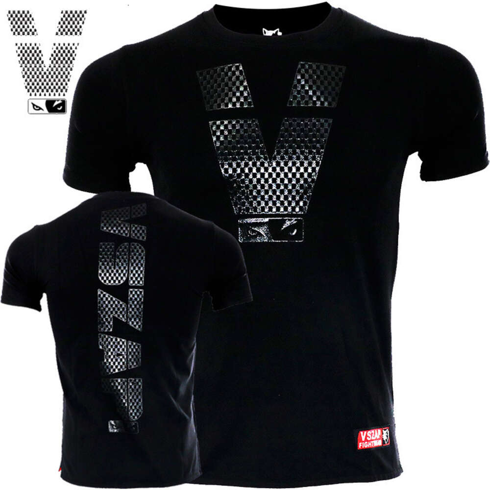 Vszap Training Fighting Boxing Suit Gym Short-sleeved Running Men&#039;s T-shirt MMA Mixed Martial Arts Stretch Cotton Exercise