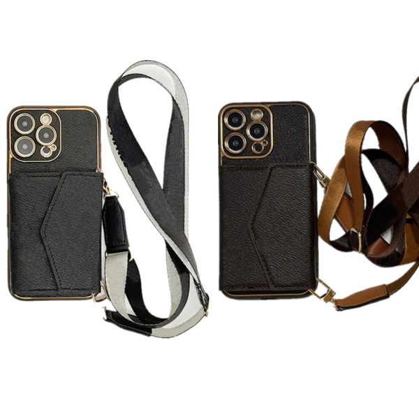 Crossbody Phone Case Designer iPhone Case For iPhone 16 Pro Max 15 Pro Max 14 13 12 11 16 Plus 15 Plus Case Card Holder Bag Leather Wallet F