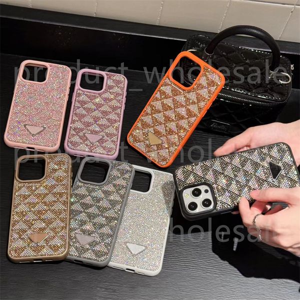 Fashion Designer Luxury Bling Glitter Phone Cases For iphone16 16promax Iphone 13 14 15 16 plus Pro Max Rhinestone Diamond Women Soft Silico