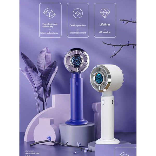 Usb Gadgets 2000Mah Rechargeable Personal Fan Mini Portable Handheld Fans 3 Speeds Small Desk Pocket Travel For Women Girls Kids Home Dhfma