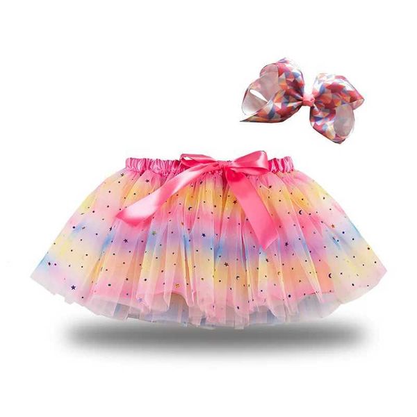 tutu Dress Jumping Meters 12M-8T Girls Tutu Skirt Costume Rainbow Tulle s Princess Colorful Skirts Baby Girls Skirts Mini Dancing Dress S241