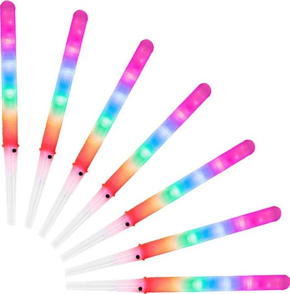 28CM Colorful LED Light Up Flash Glow Cotton Candy Stick Flashing Cone Marshmallow Sticks For Party Vocal Concerts Night Parties ni02
