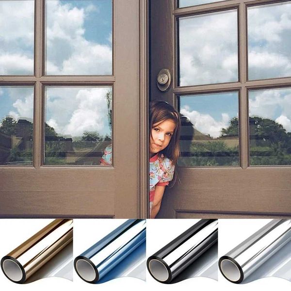 2-3-5 Meter One Way Mirror Window Film Privacy Sun Blocking Heat Control Anti UV Reflective Self Adhesive Window Tint for Home Y240810