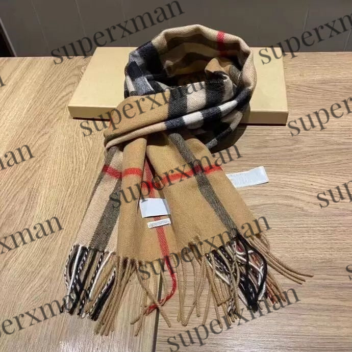 brand man scarf designer scarf for Women Man Designer Scarf Classic Plaid 100% Cashmere Scarves Winter Warm Womens and mens Long Wraps Size 180x30cm