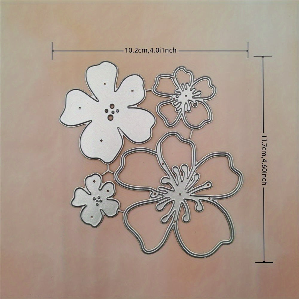 TEMU Floral Die-cut Set - Assorted Flowers, Butterflies & Leaves In White, Peach & Green - Scrapbooking, Crafts & Home Decor - Includes Floral