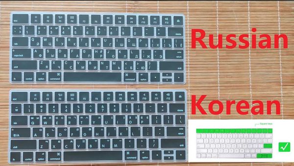 Keyboard Covers Korean Russian Keyboard Skin Protector for iMac Magic Keyboard MLA22LL-A A1644 Silicone iMac Wireless (2016+) z0114