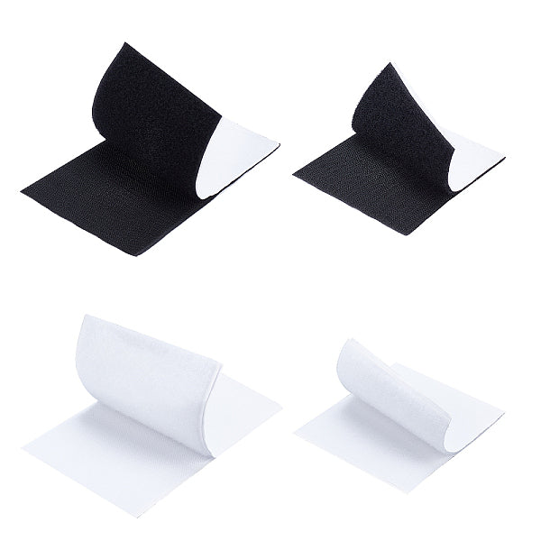 Bandes auto-adhésives carrées et rectangulaires en polyester et nylon à crochets et boucles