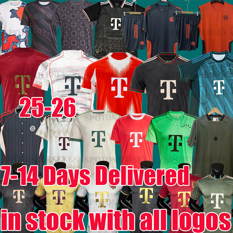 bayerns soccer jerseys 25 26 kit SANE KITS DANKE BAYERNS GNABRY MUNICH COMAN DIER DAVIES KIMMICH football shirtS bayernmunich 2025 2026 Kids set 125