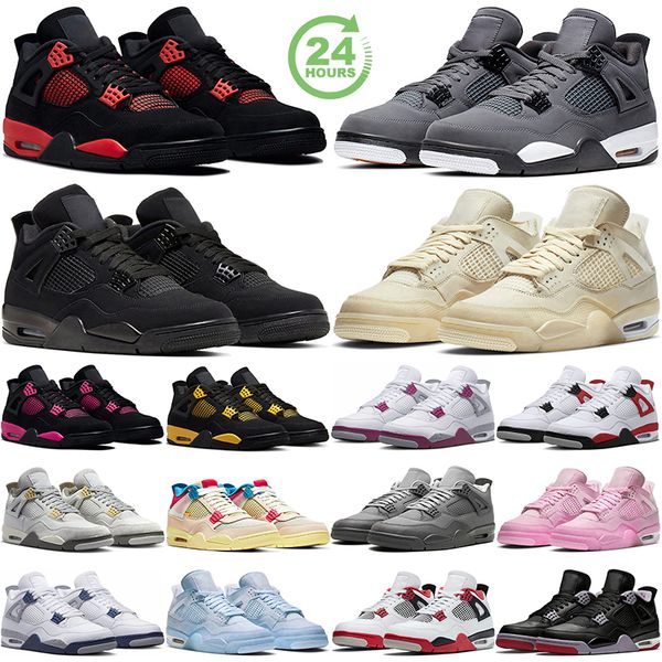 Free Shipping Basketball Shoes 4 4s Designer Shoes Outdoor Sneakers Military Black Cats Cactus Jack Red Thunder Metallic Sail Cool Grey Mens