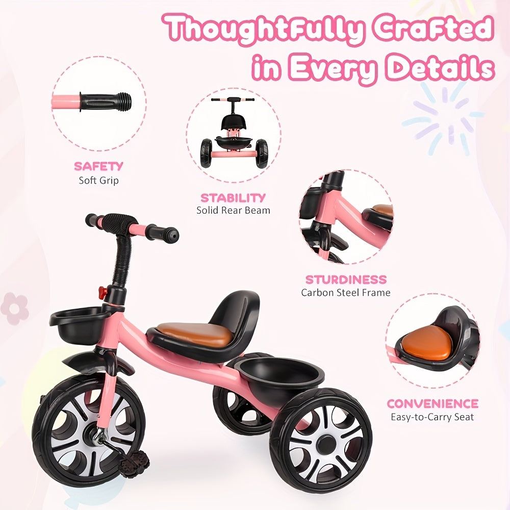 TEMU Bike, Tricycle For Toddlers Age, Folding Bikes With Adjustable Seat And Removable Pedal, Toys For, Gift For Boys Girls Birthday