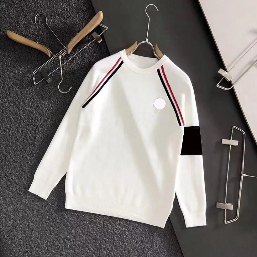 Wool Sweaters Shirt Striped Sleeves Designer Man Sweatshirts Knits Tees Shirts Jumpers Tops Classic Sweater M-3XL