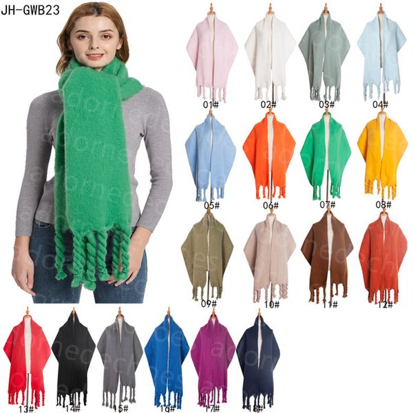womens Designer Scarf Wraps Brand Cashmere Winter Scarf Scarves fashion Blanket Women Colour Tassel Autumn and Winter Solid Color Shawl
