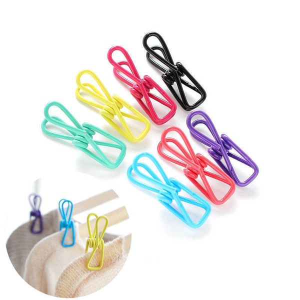 Update New 1-5-10Pcs Multipurpose Desktop Clamps Seag Clip Colorful Metal Clips Clothes Pins Pegs Holders Household Clothespin