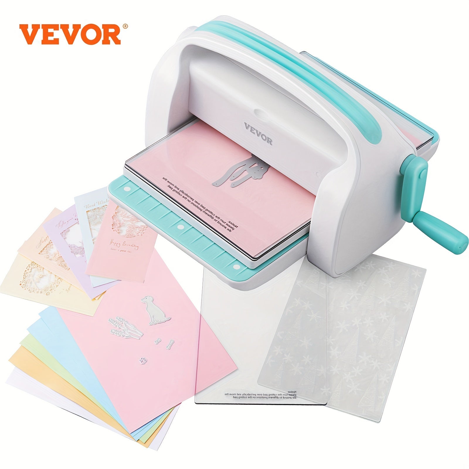 TEMU Vevor Manual Die Cutting & Embossing Machine, Portable Cut Machines, 9 Inch Opening Scrapbooking Machine Full Kit Included, For Arts & Crafts,