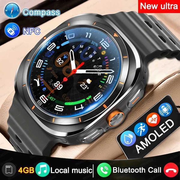 Smartwatch Men AMOLED Screen DT Ultra Smart Watch 47mm Call Compass Series 7 NFC Sport Track Watches Men 4GB memory Local music T241213