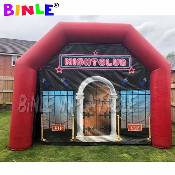 custom made red Inflatable NightClub tent 6x4.5x3.5mH (20x15x11.5ft) Air House Bar adults night club pub for party events